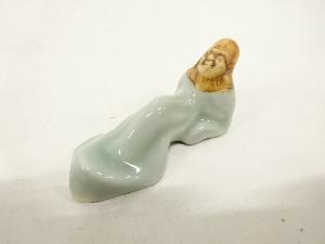 青磁　寿老　筆置き